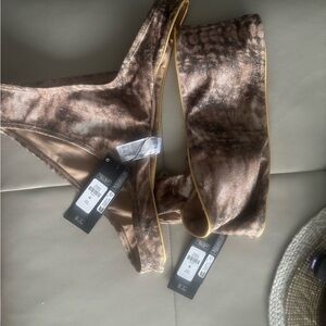 Zara Tan and Gold Bikini Set